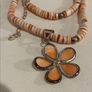 Jay King Vintage Coral Rondels  Pendant Nec…